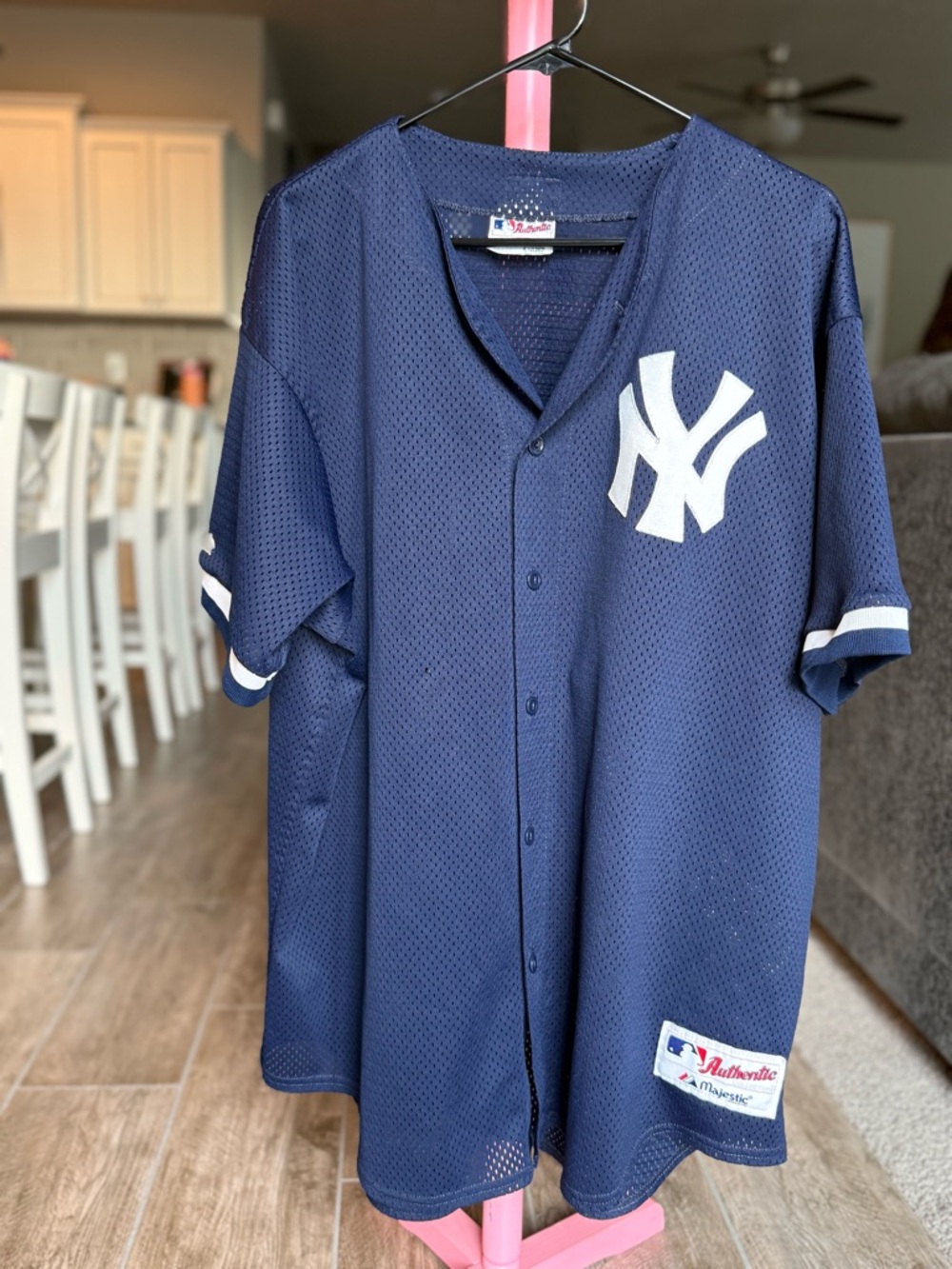 Majestic New York Yankees Navy Button-Up Jersey